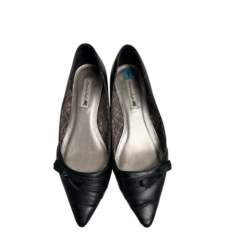 AMERICAN EAGLE Womens Low Heel Pointed Toe Shoes Size 7.5 Black